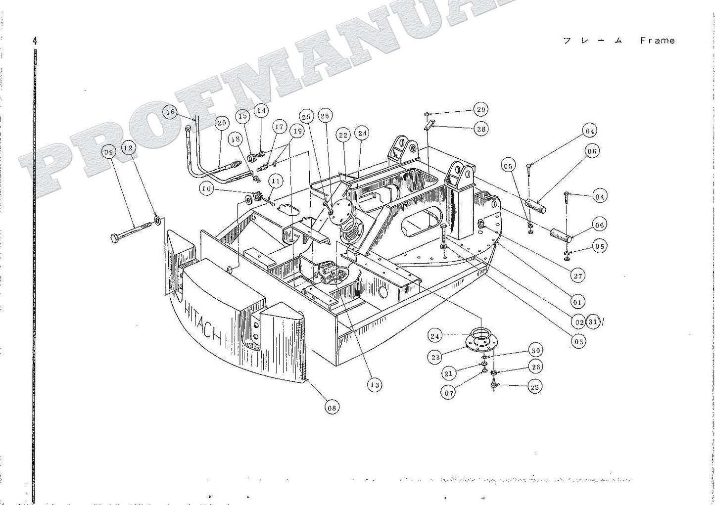 HITACHI UH03D Excavator Parts Catalog Manual