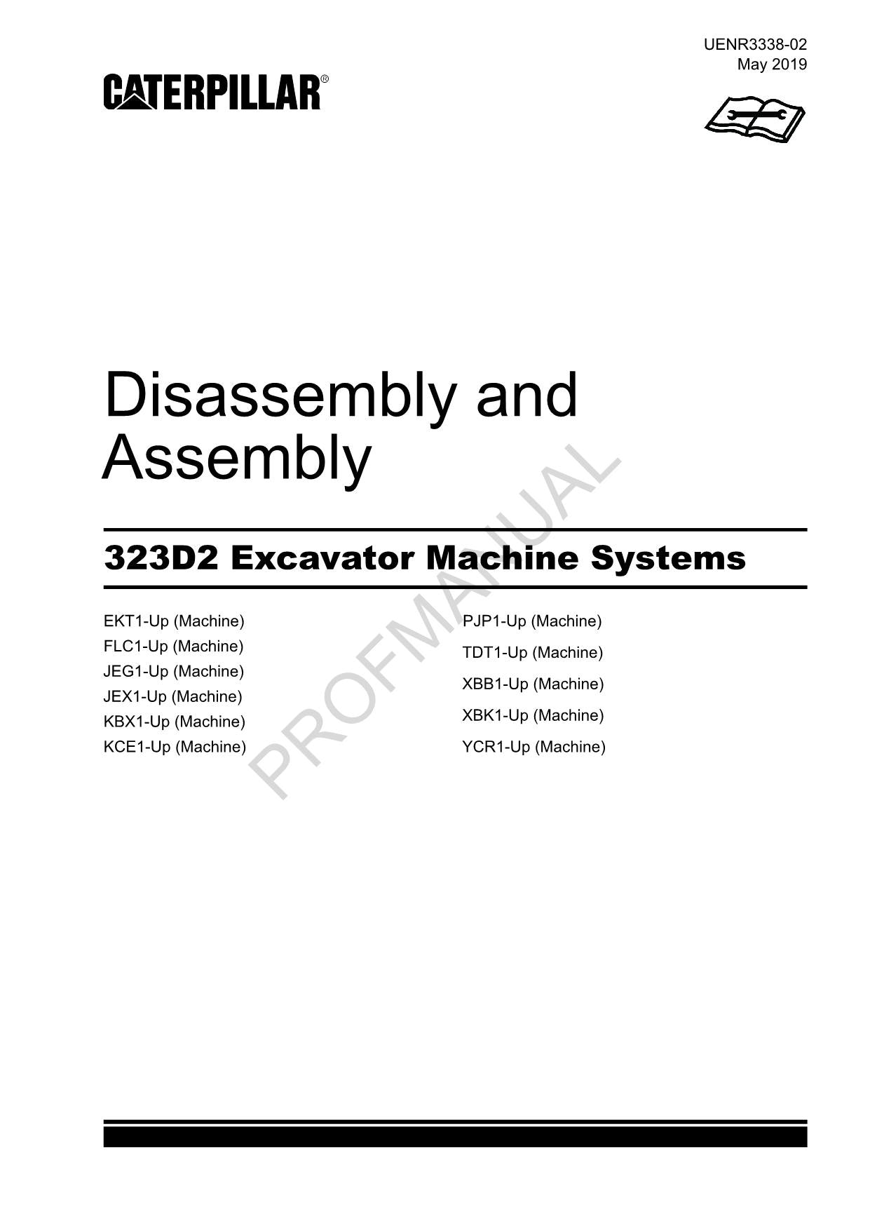 Caterpillar Cat 323D2 Excavator Disassembly Assembly Manual