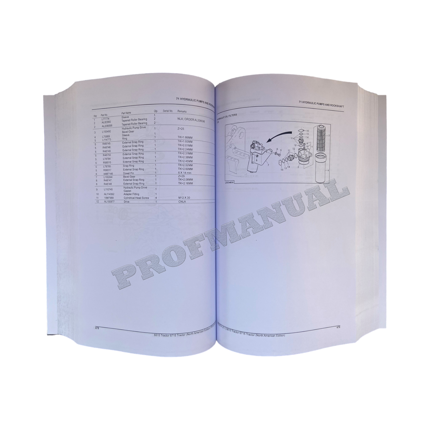 JOHN DEERE 6615 6715 TRAKTOR ERSATZTEILKATALOGHANDBUCH