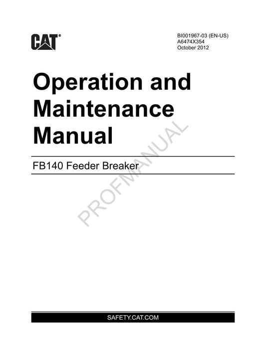 Caterpillar Cat FB140 Feeder Breaker Bediener-Wartungshandbuch