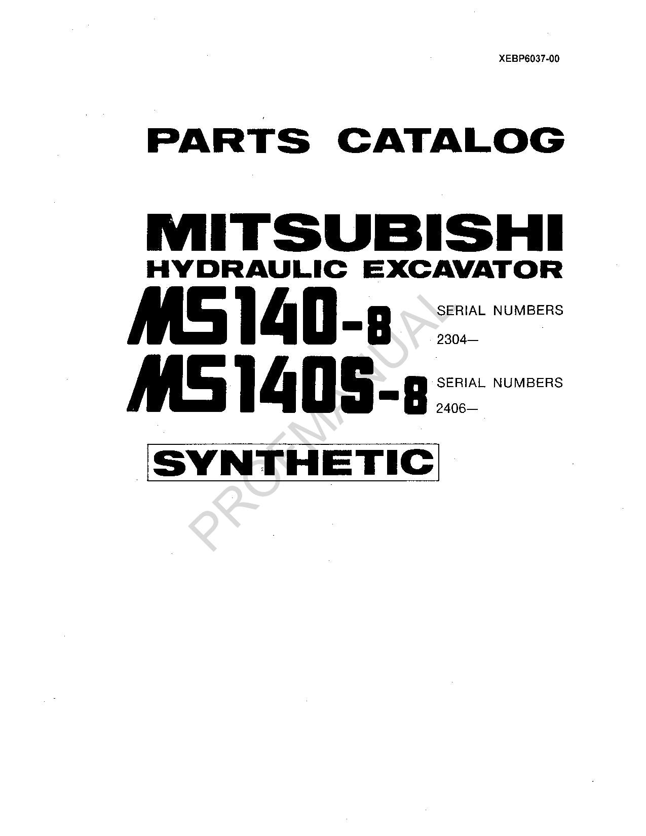 Caterpillar MS140 8 MS140S 8 Mitsubishi Hydraulikbagger Teilekatalog Handbuch