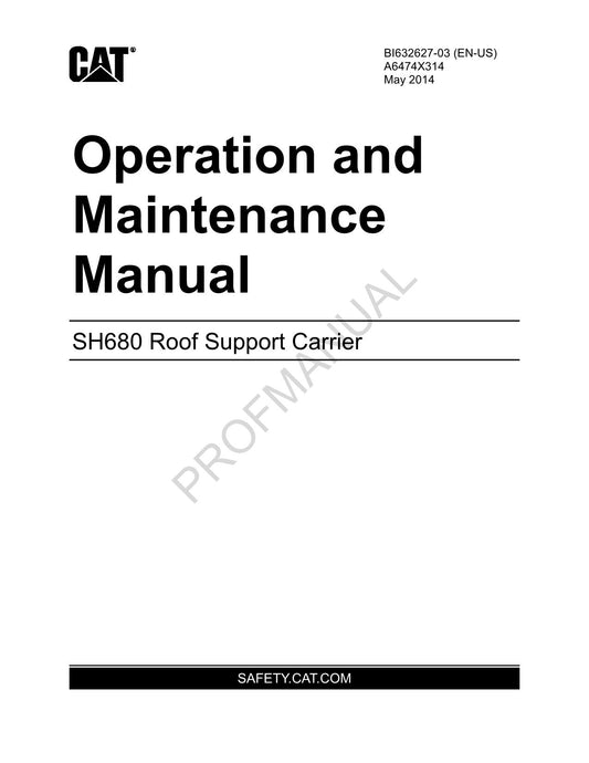 Caterpillar Cat SH680 Dachträger Bediener Wartungshandbuch