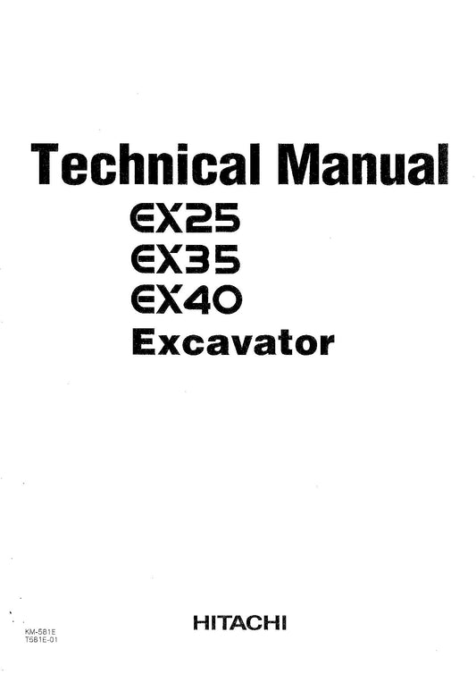 Hitachi EX25 EX35 EX40 Excavator Test Troubleshooti Service Manual Scheme