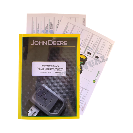 MANUEL D'UTILISATION DU TRACTEUR JOHN DEERE 7630 7730 7830 7930 035000-035000-042000