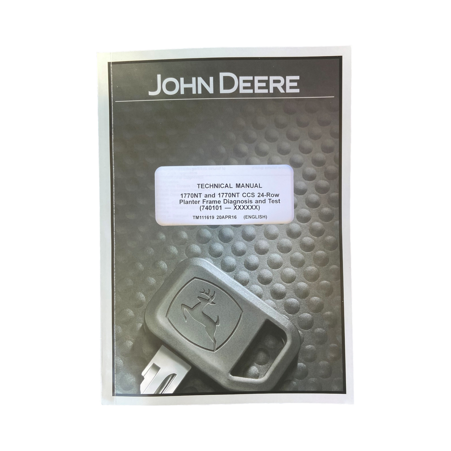 JONH DEERE 1770NT PLANTER DIAGNOSTIC SERVICE MANUAL TM111619