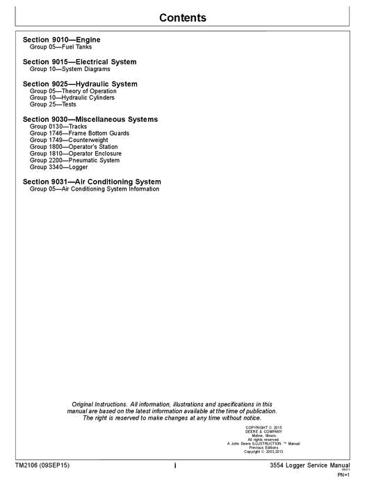 JOHN DEERE 3554 LOGGER SERVICE REPAIR MANUAL