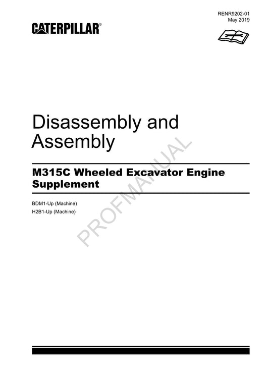 Ergänzung zum Servicehandbuch für Caterpillar M315C-Baggermotoren, Demontage und Montage