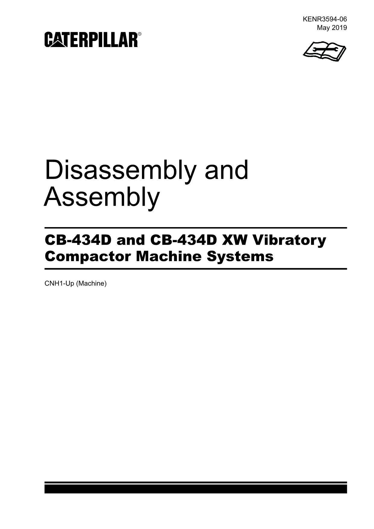 Caterpillar CB-434D CB-434D XW Compactor Machine Sys Disass Assem Service Manual