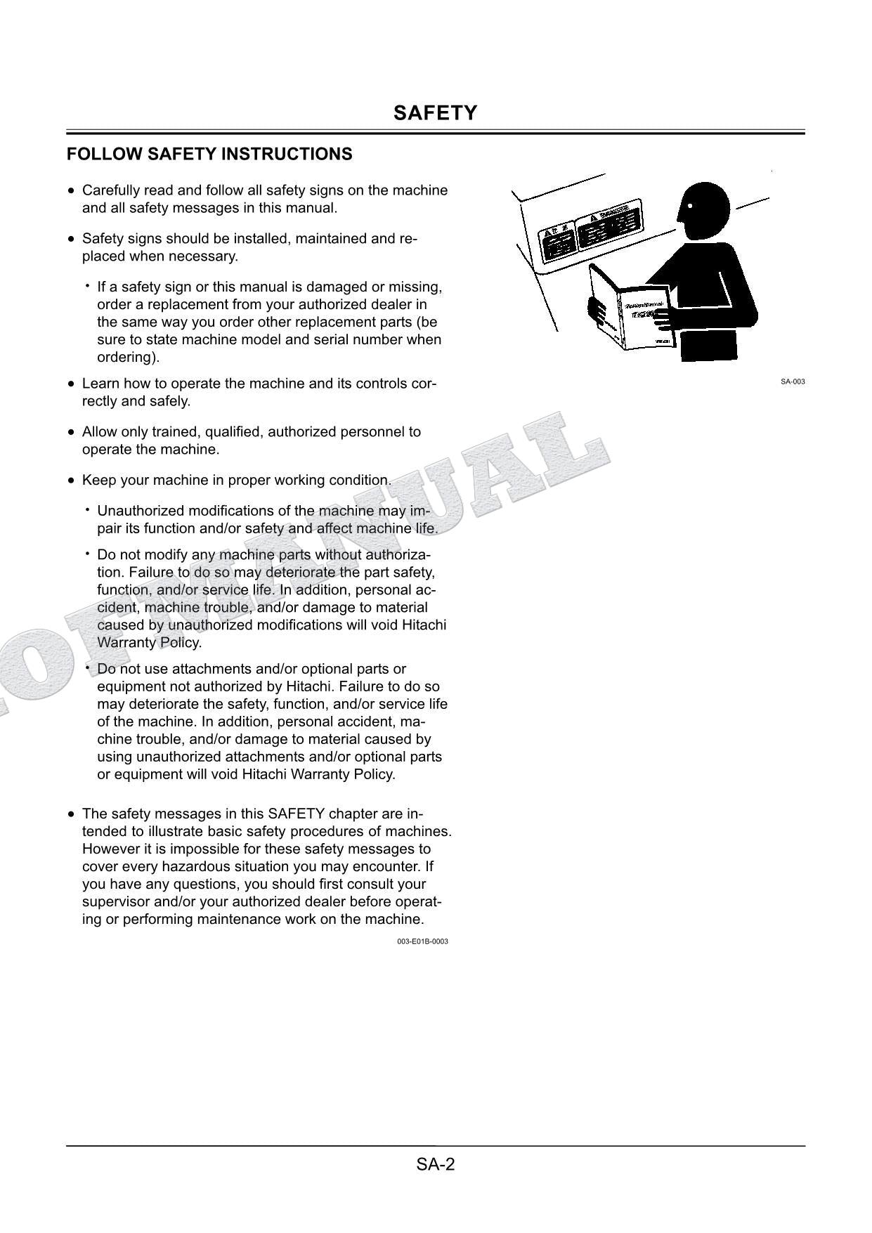 HITACHI ZX200LC-3 ZX225USRLC-3 Telescopic Clamshell Workshop Service Manual