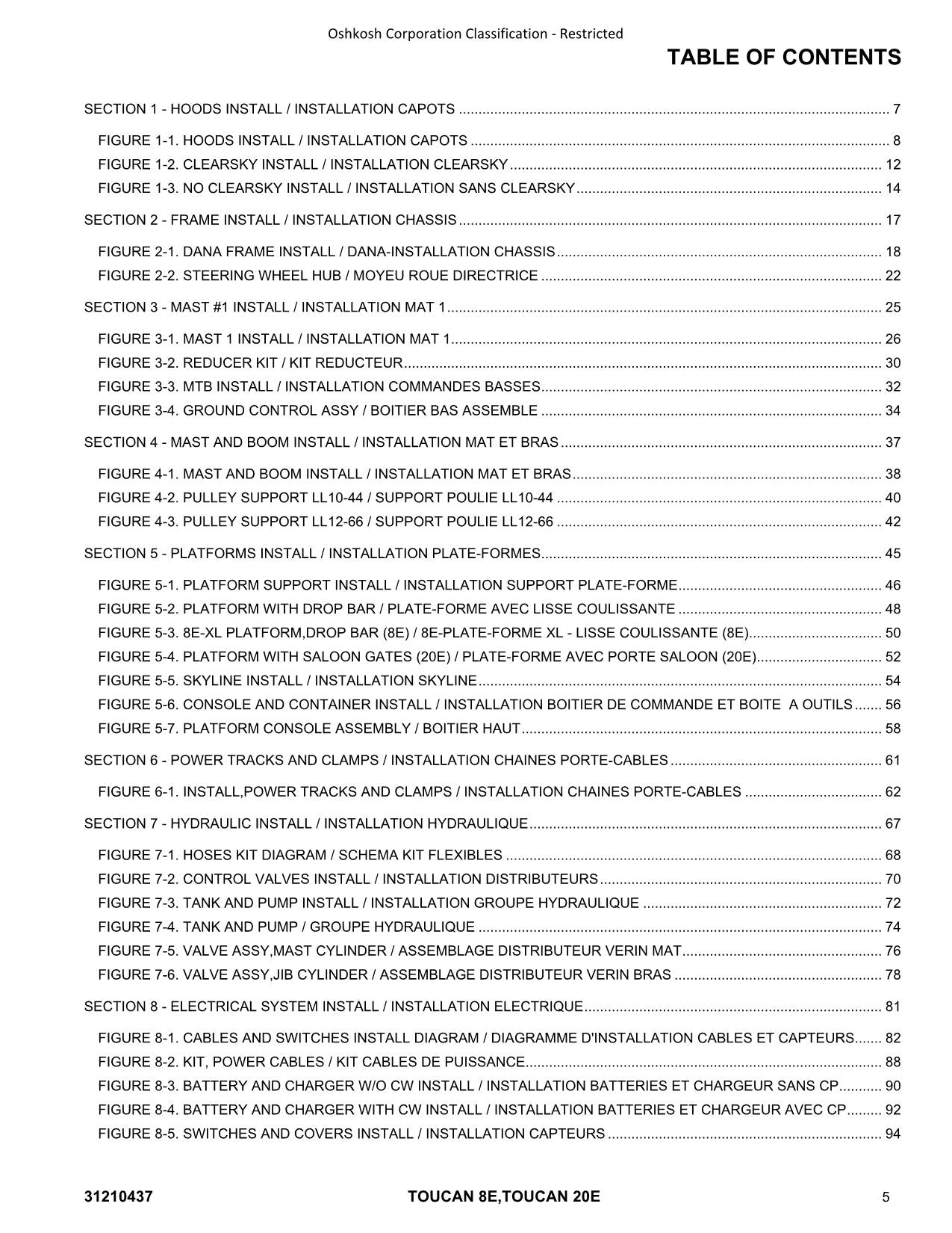 TOUCAN 20E 8E Vertical Lift Parts Catalog Manual