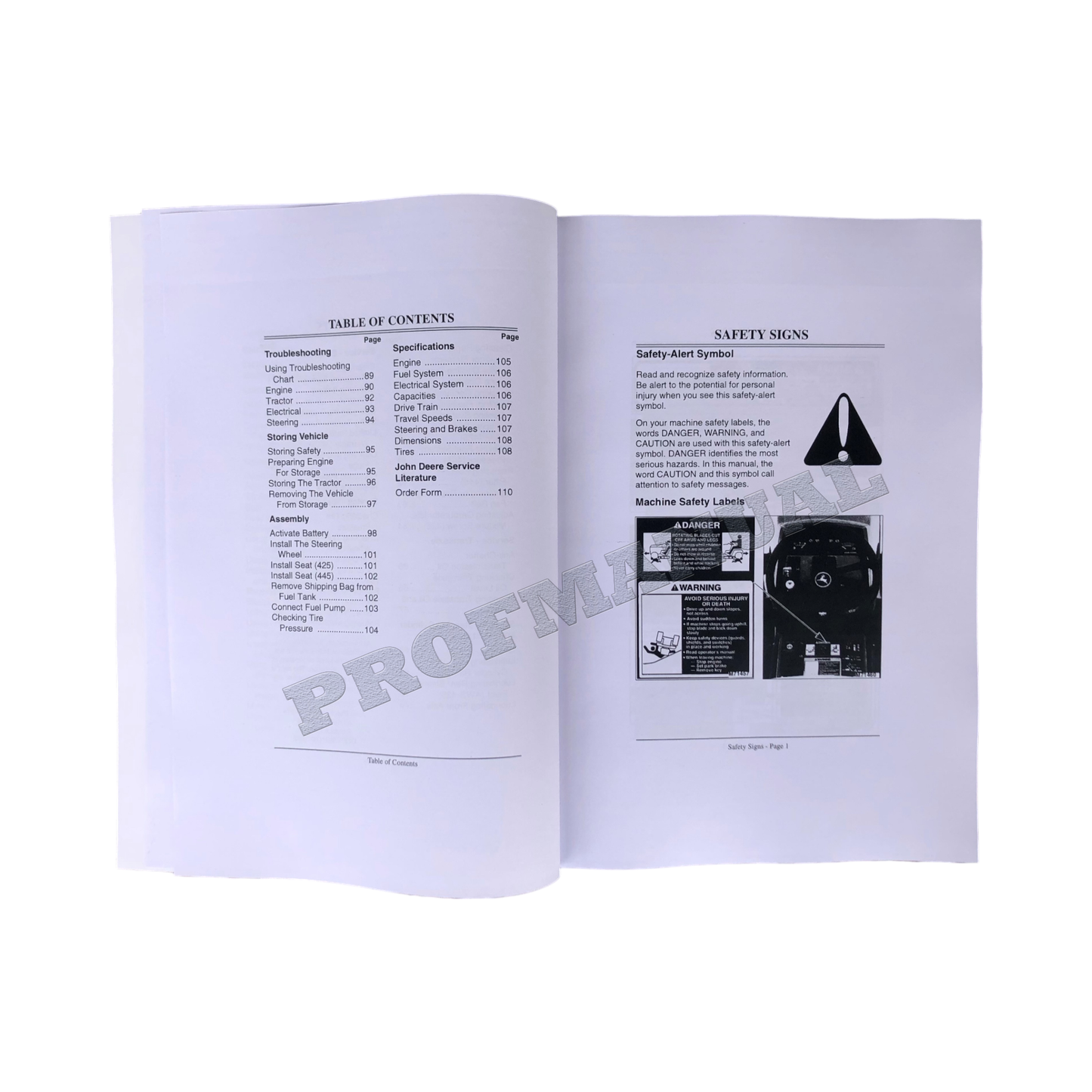 JOHN DEERE 425 445 TRACTOR OPERATORS MANUAL 010001-040000