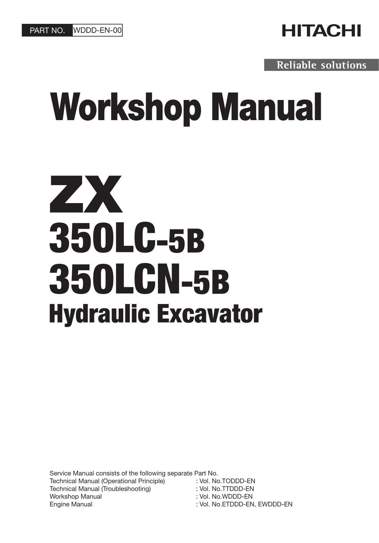 Hitachi ZX350LC-5B ZX350LCN-5B Excavator Workshop Service Repair manual