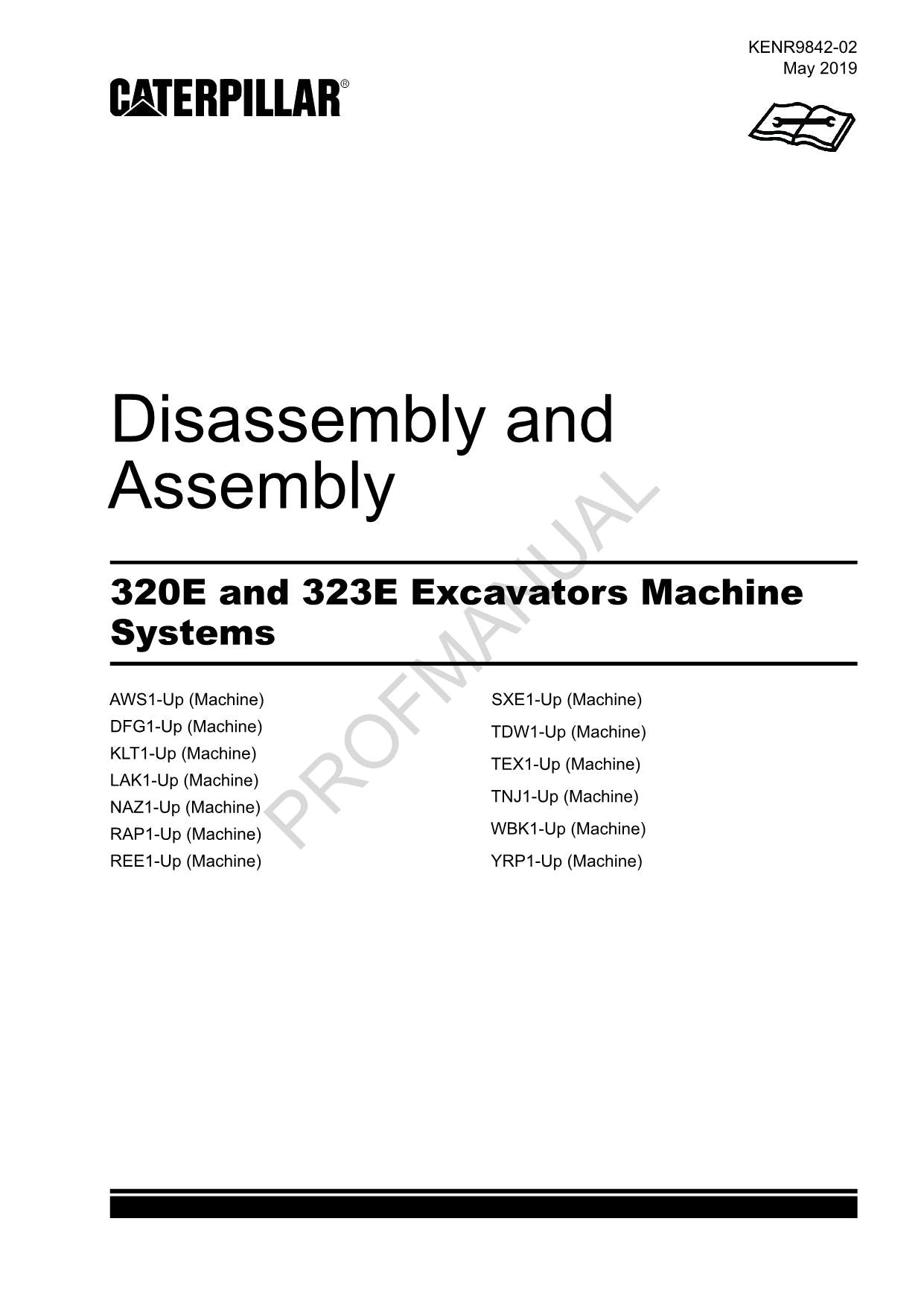 Caterpillar Cat 320E 323E EXCAVATOR Machine SYSTEM Disassembly Assembly Manual