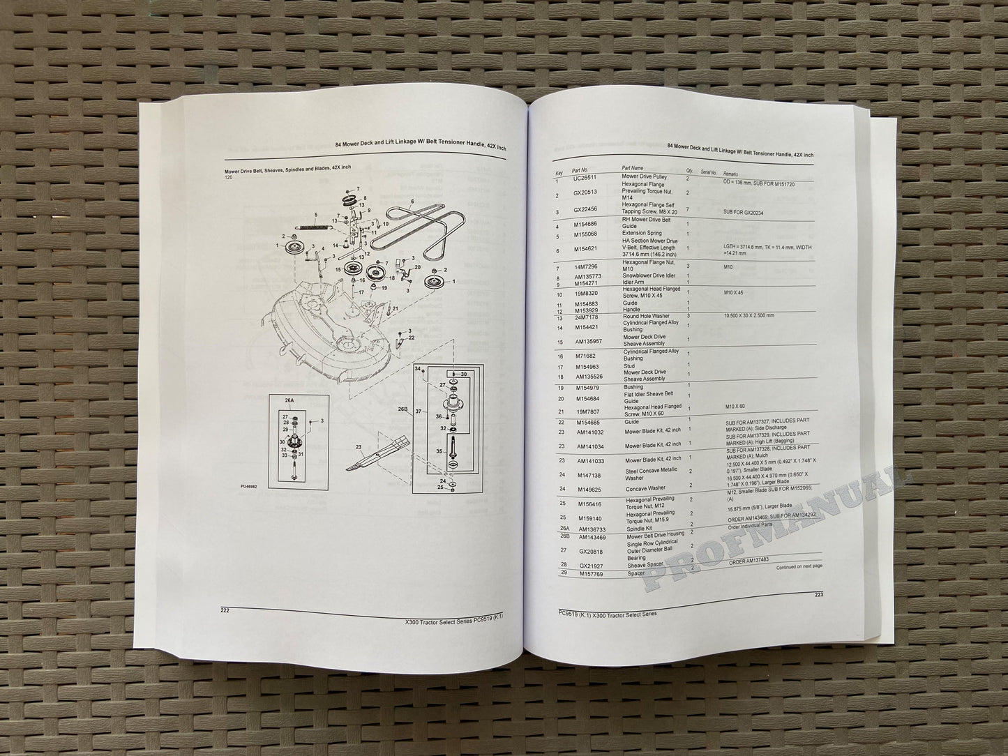 JOHN DEERE X300 TRAKTOR-ERSATZTEILKATALOG-HANDBUCH + !BONUS!