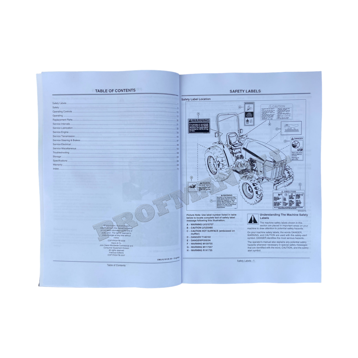 JOHN DEERE 4105 TRACTOR OPERATORS MANUAL #1