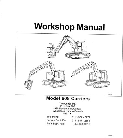 JOHN DEERE 608 TRACKED FELLER BUNCHER SERVICE-REPARATURHANDBUCH