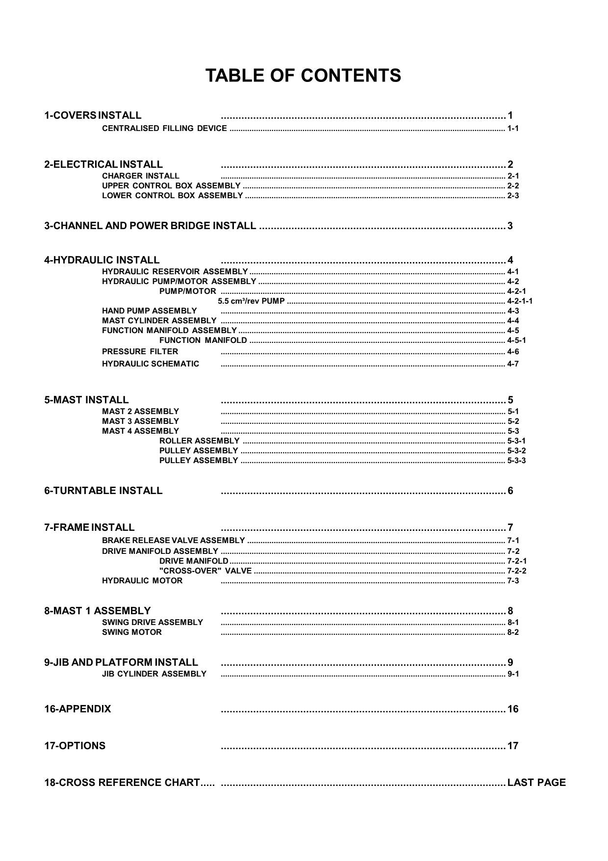 TOUCAN V2039E Vertical Lift Parts Catalog Manual