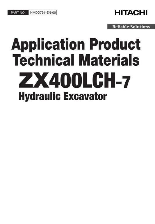 Hitachi ZX400LCH-7 Application Product Material Excavator Service manual