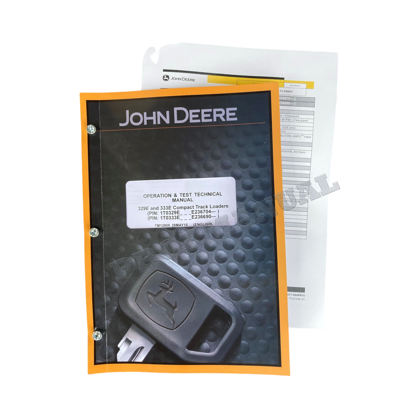 JOHN DEERE 329E 333E SKID STEER OPERATION TEST MANUAL TM12805 +BONUS!