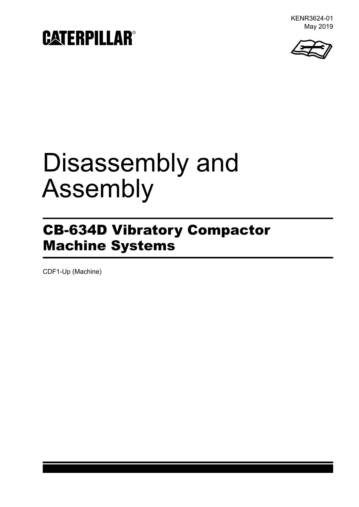 Caterpillar CB-634D Compactor Disassembly Assembly Service Manual