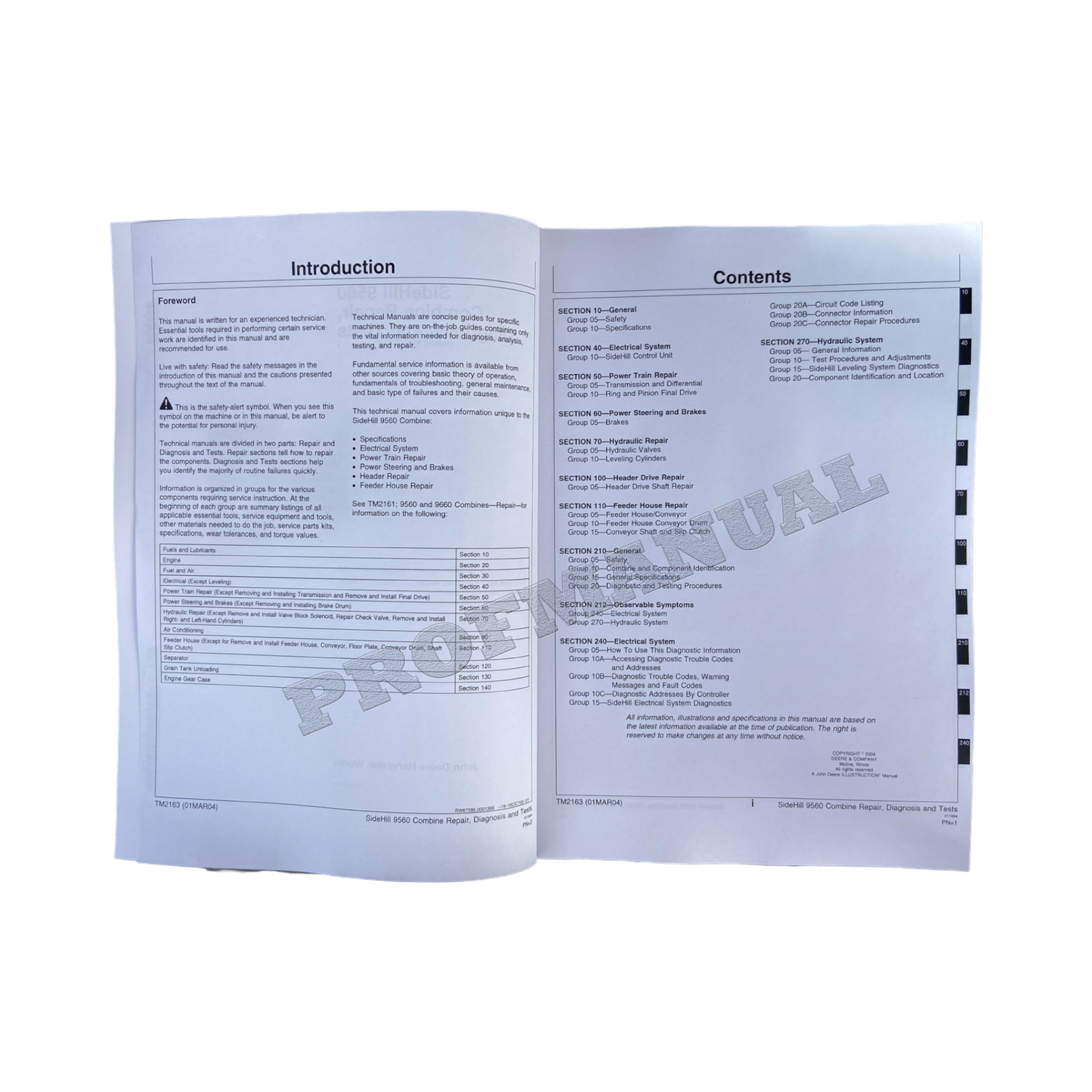 JOHN DEERE 9560 COMBINE DIAGNOSTIC TEST MANUAL