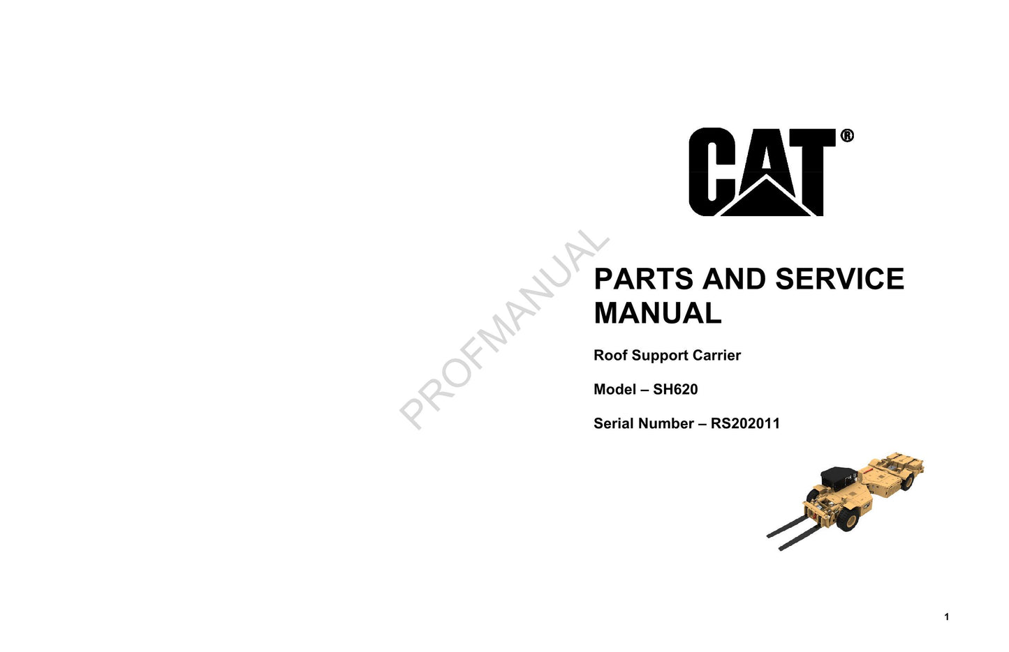 Caterpillar Cat Dachträger SH620 Untertage-Strebbau Ersatzteilkatalog Handbuch