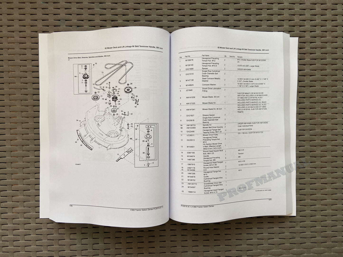 JOHN DEERE X300 TRAKTOR-ERSATZTEILKATALOG-HANDBUCH + !BONUS!