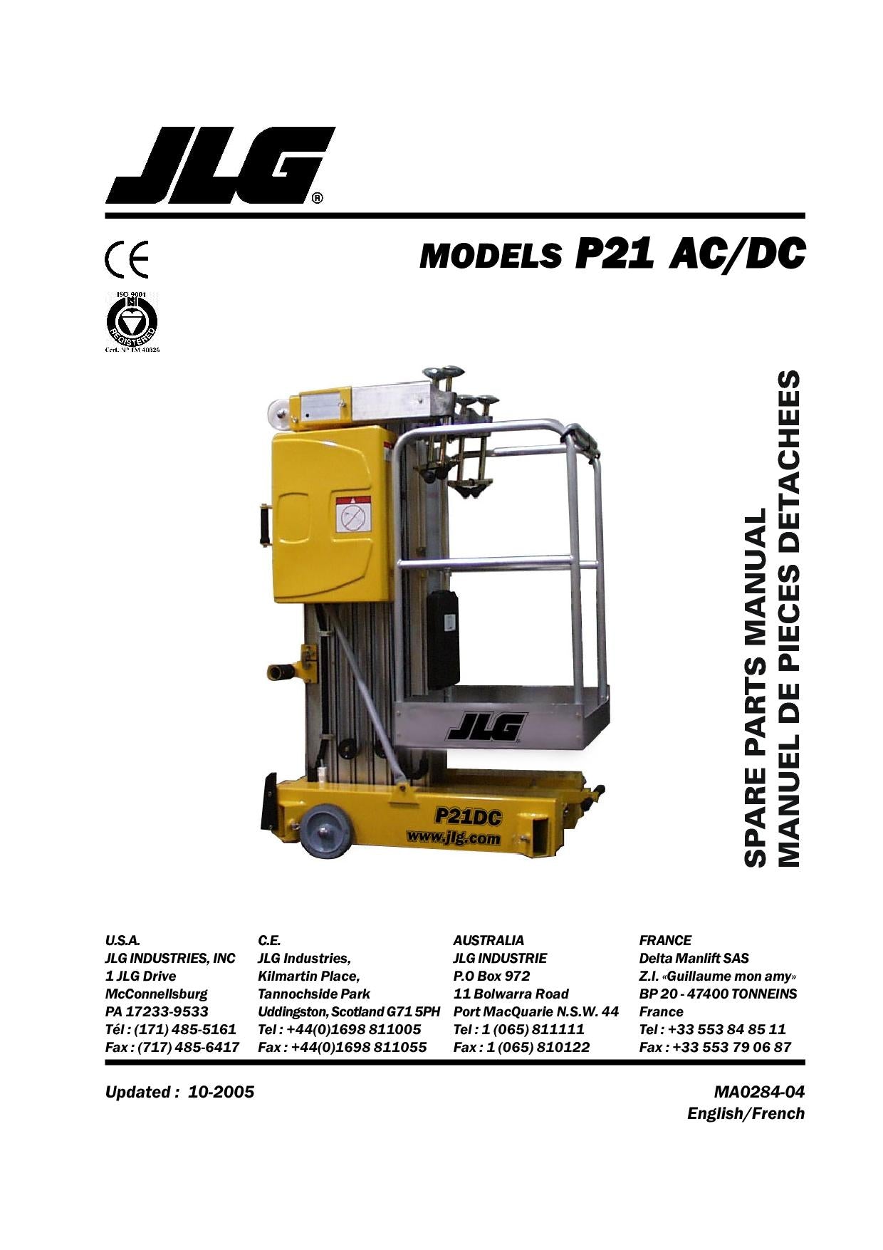 TOUCAN P22 Vertical Lift Parts Catalog Manual Multi language