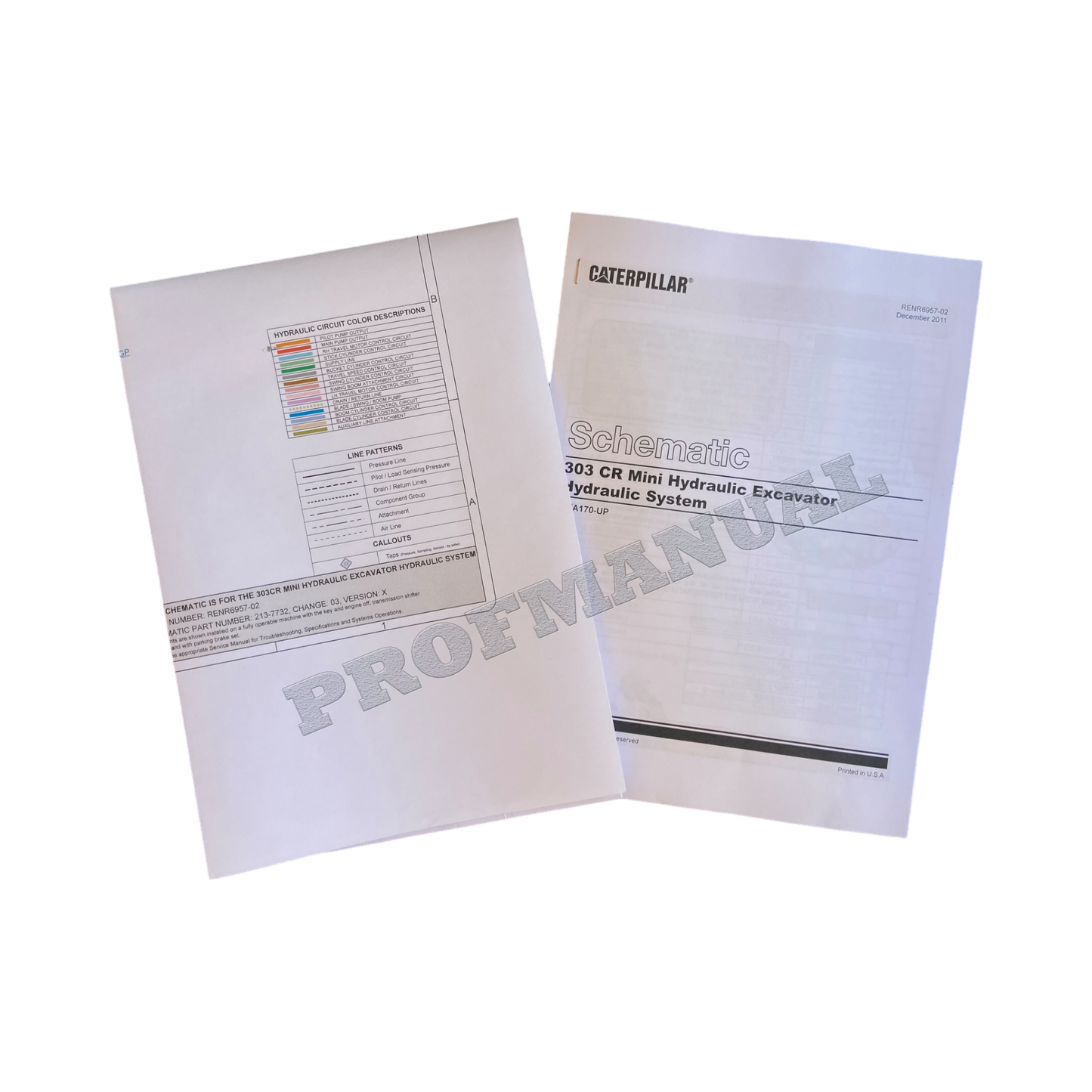 Caterpillar 303 CR Excavator Hydraulic Schematic Service Manual ser  DMA170-UP