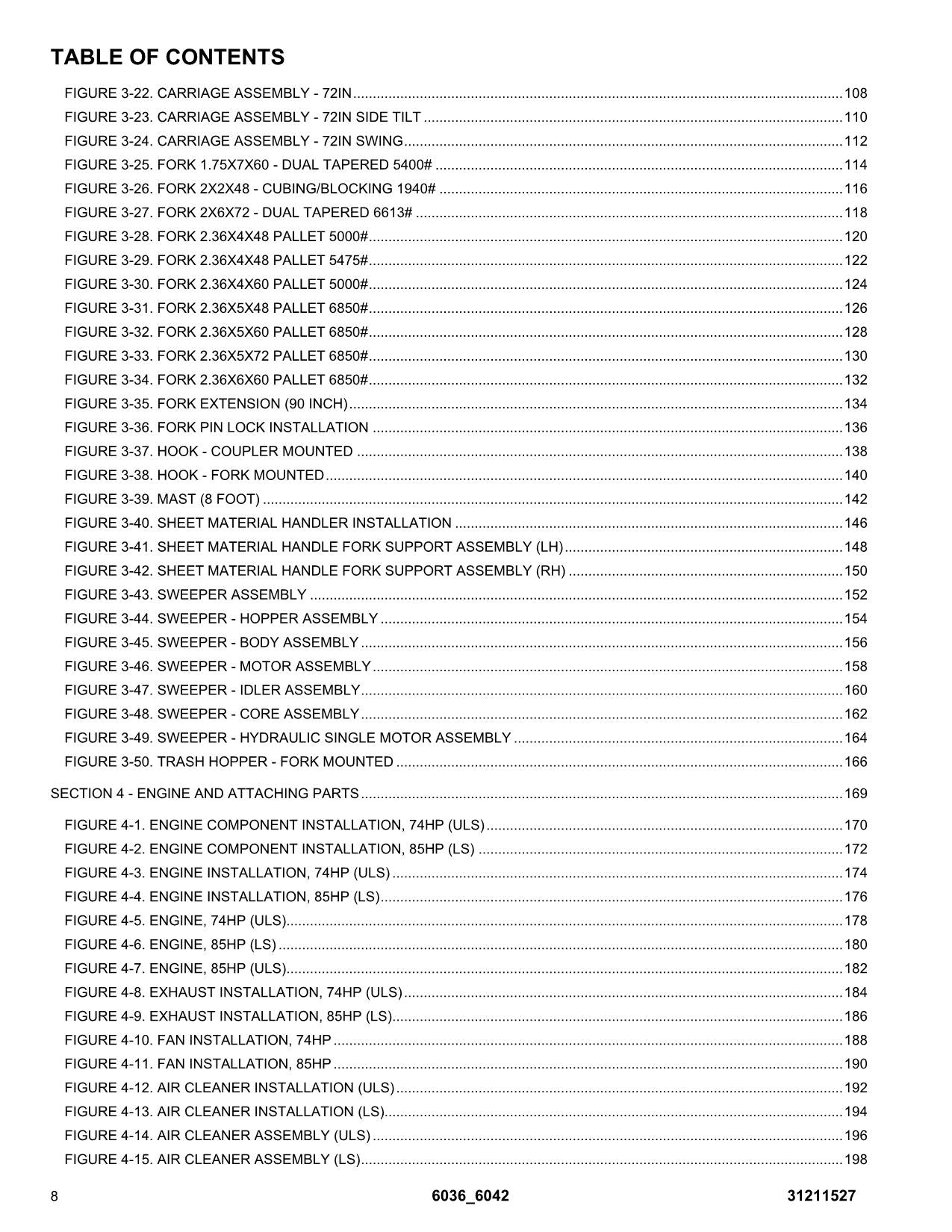 SKYTRAK 6036 6042 Telehandler Parts Catalog Manual