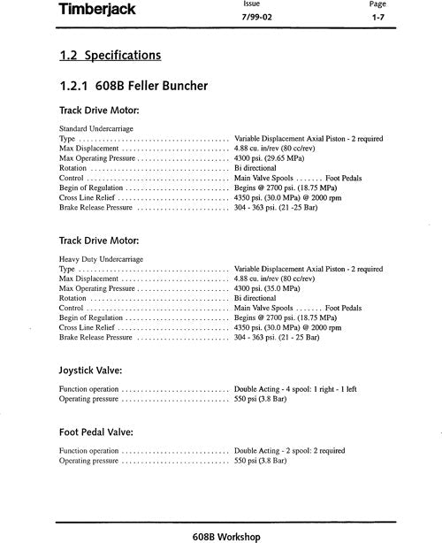 JOHN DEERE 608B TRACKED HARVESTER SERVICE REPAIR MANUAL 987327-005013