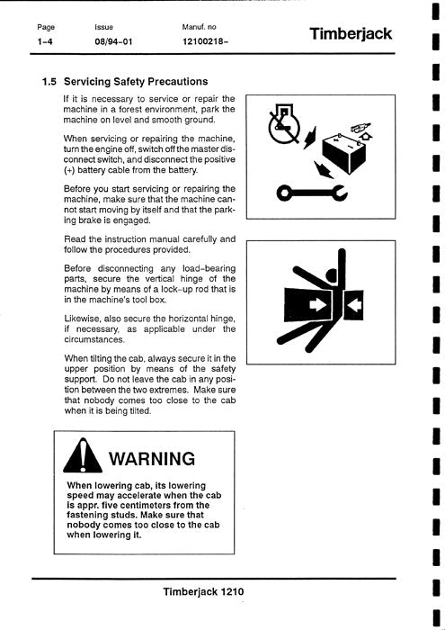 JOHN DEERE 1210 FORWARDER SERVICE REPAIR MANUAL