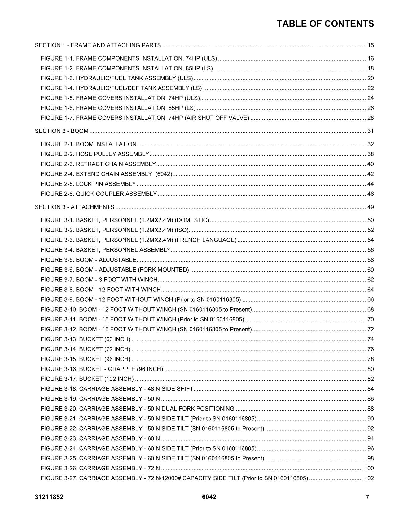 SKYTRAK 6042 Telehandler Parts Catalog Manual 31211852