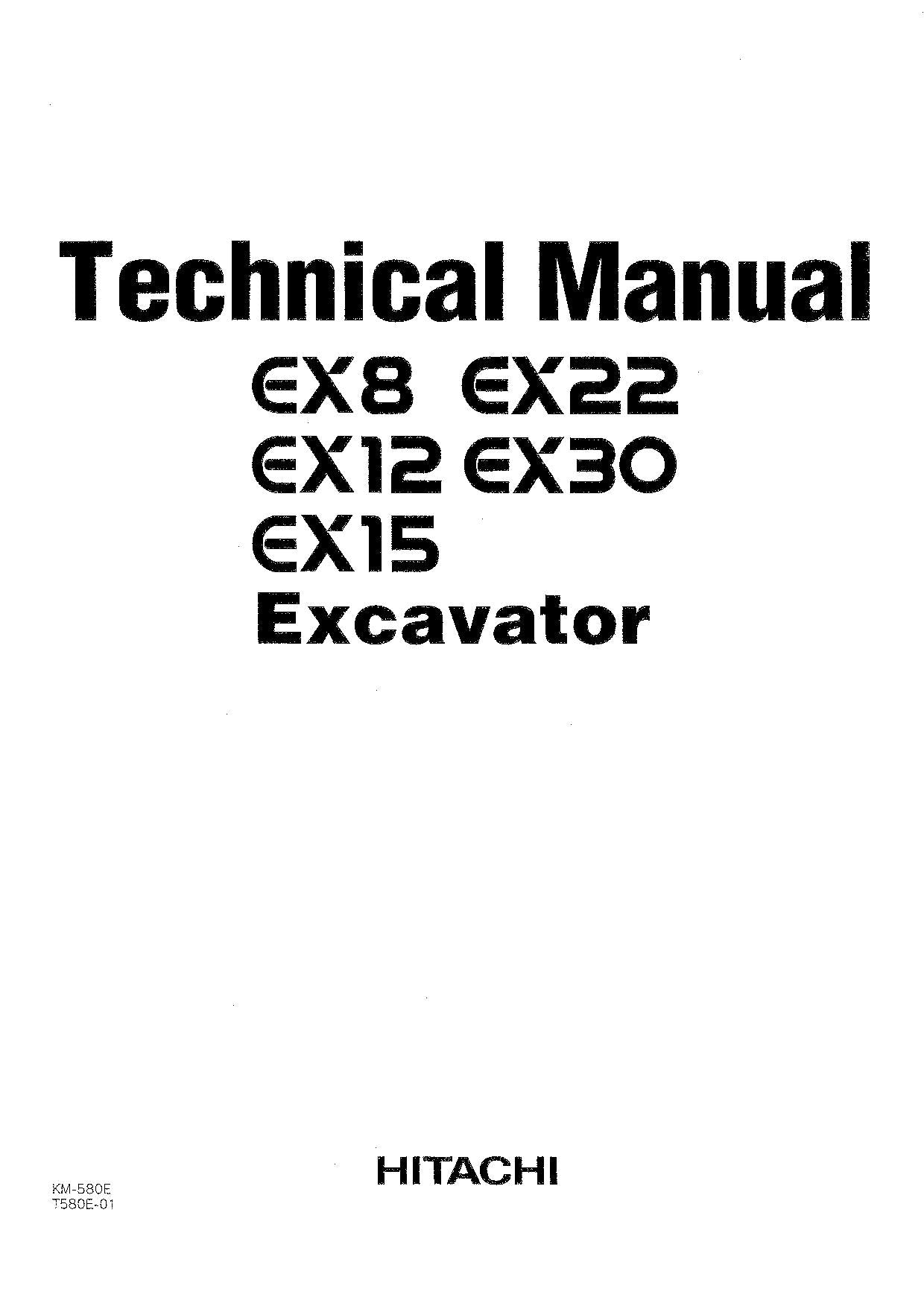 Hitachi EX8 EX12 EX15 Excavator Operational Test Troubleshooting Service manual