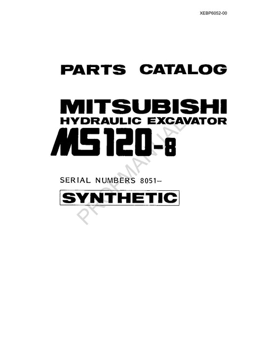 Caterpillar Cat MS120 8 Mitsubishi Hydraulic Excavator Parts Catalog Manual