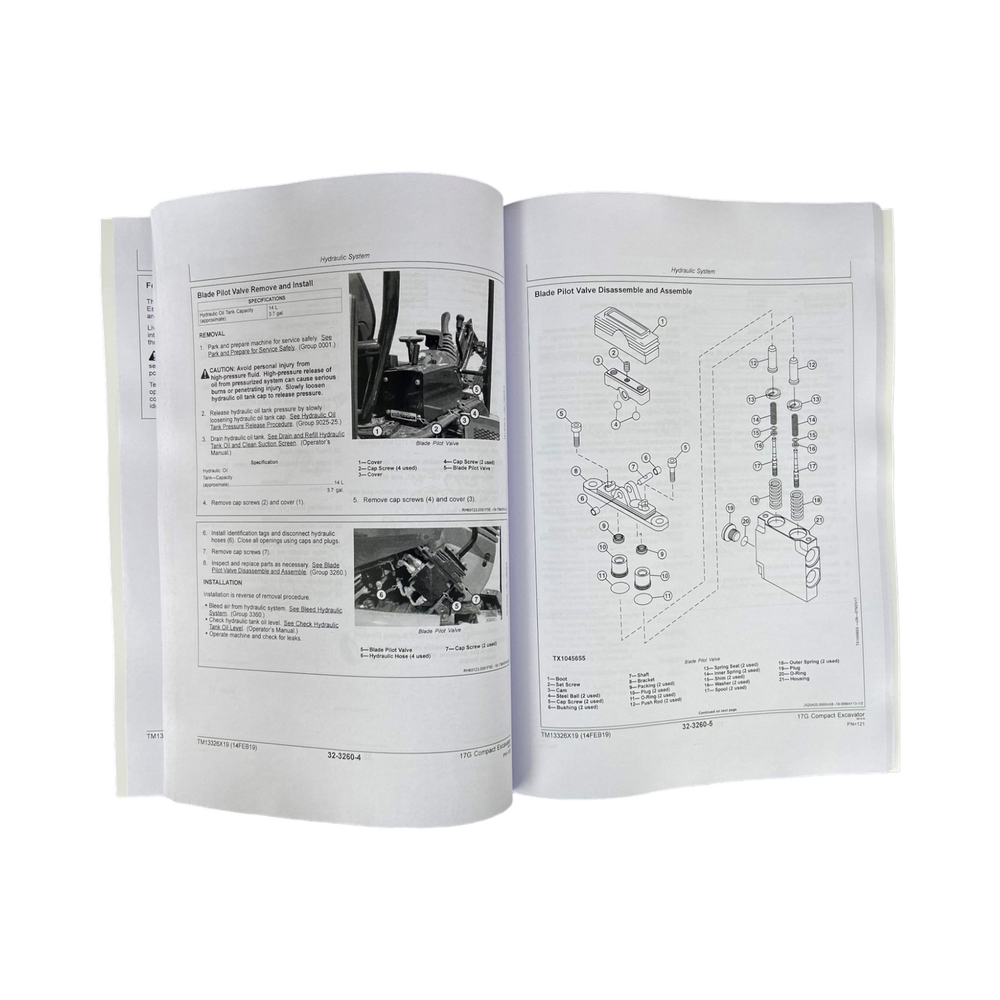 JOHN DEERE 17G EXCAVATOR REPAIR SERVICE TECHNICAL MANUAL TM13326X19 +BONUS!