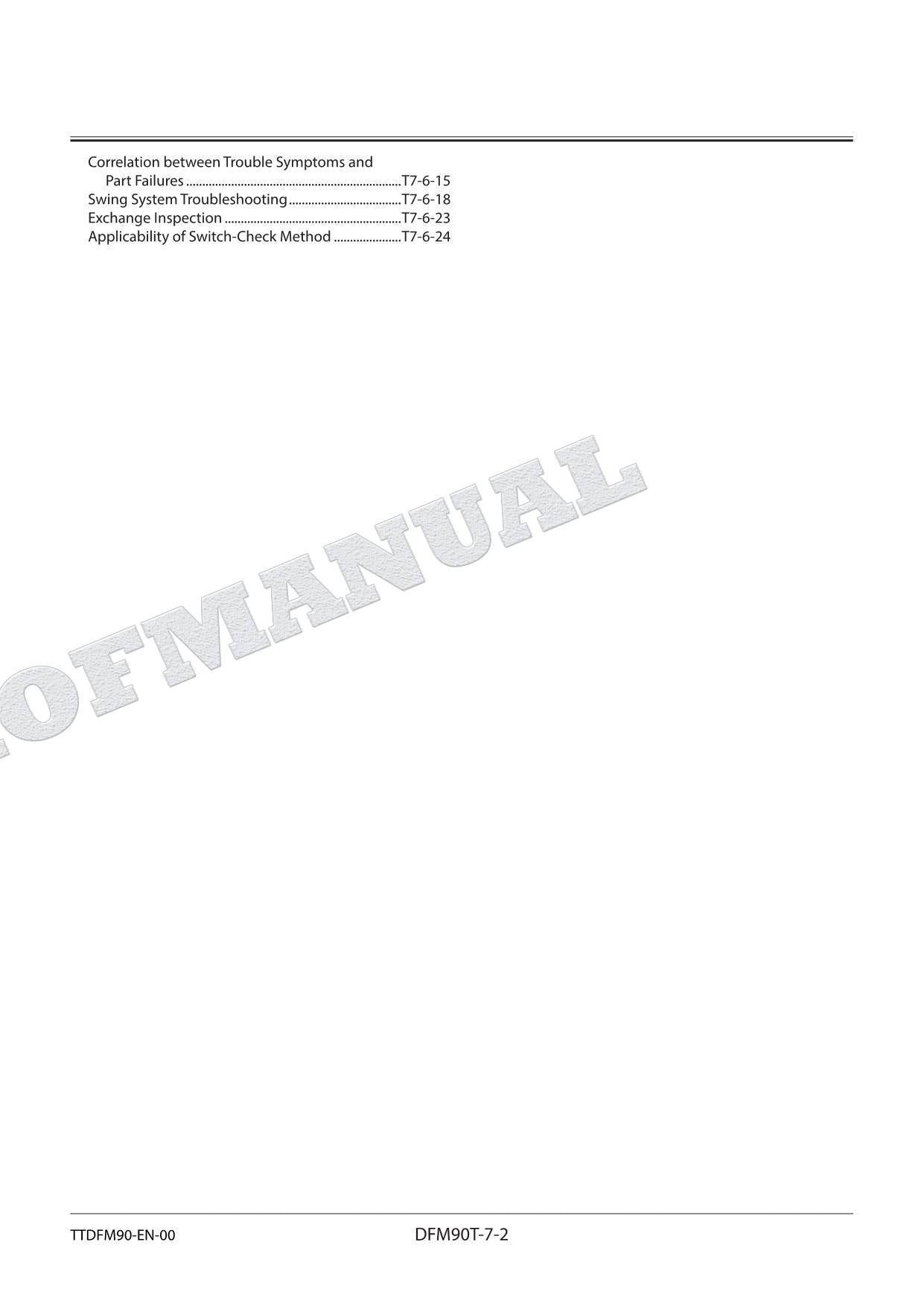 HITACHI ZH200-5A ZH200LC-5A Excavator Service Manual Troubleshooting