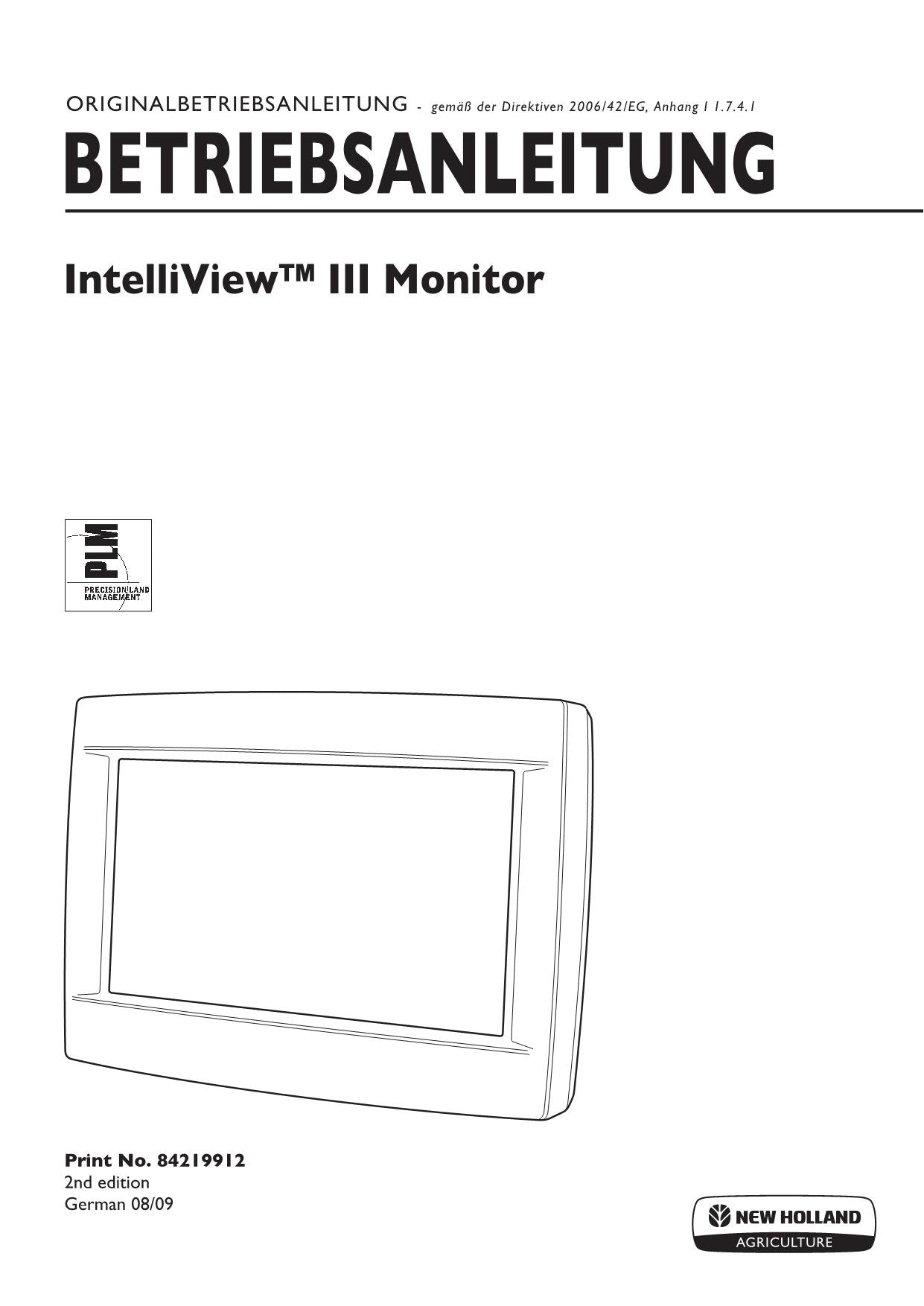 New Holland IntelliView III Monitor Bedienungsanleitung