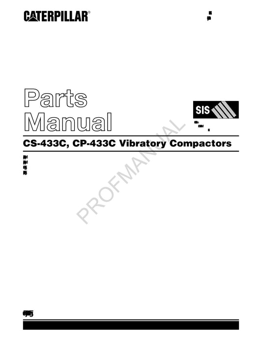 Caterpillar CS 433C CP 433C Vibratory Compactor Parts Catalog Manual KEBP0202