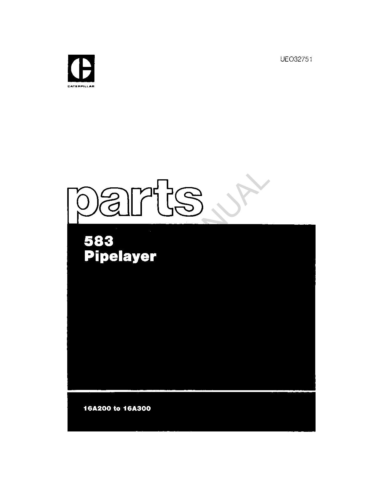 Caterpillar Cat 583 Rohrleger-Ersatzteilkatalog, Handbuch, Serie 16A200 300