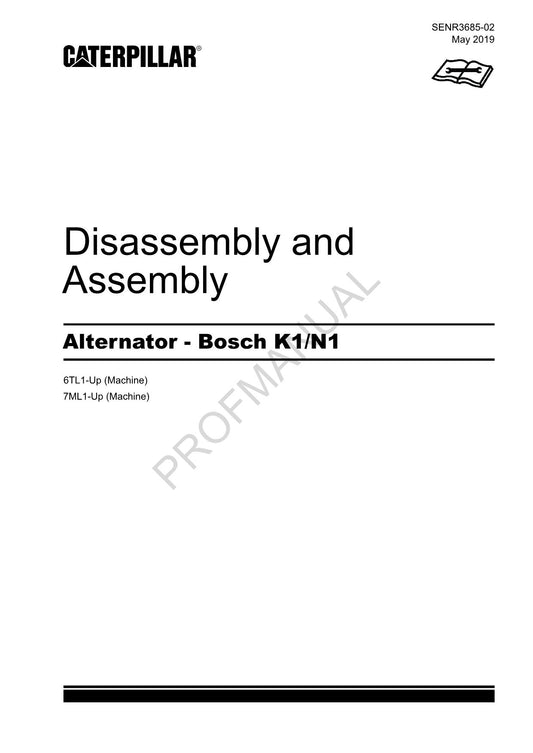 Caterpillar Alternator - Bosch K1-N1 Disassembly Assembly Service Manual