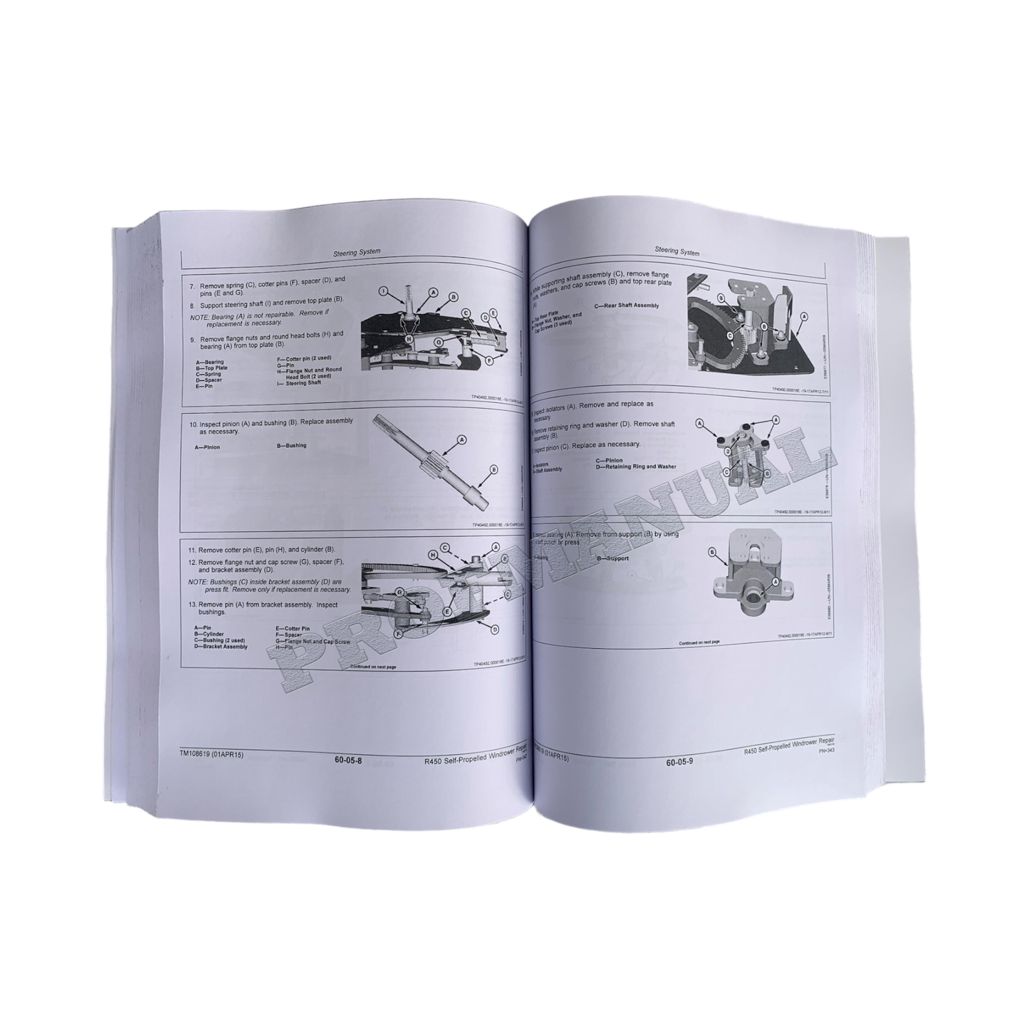 JOHN DEERE R450 WINDROWER REPARATUR-SERVICEHANDBUCH