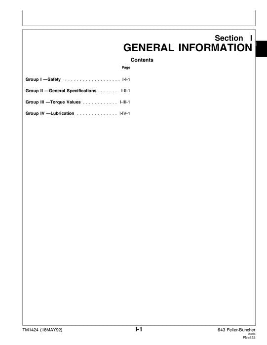 JOHN DEERE 643 RÄDERFÄLLBÜNDELMASCHINE - BETRIEBSTEST - TECHNISCHES HANDBUCH