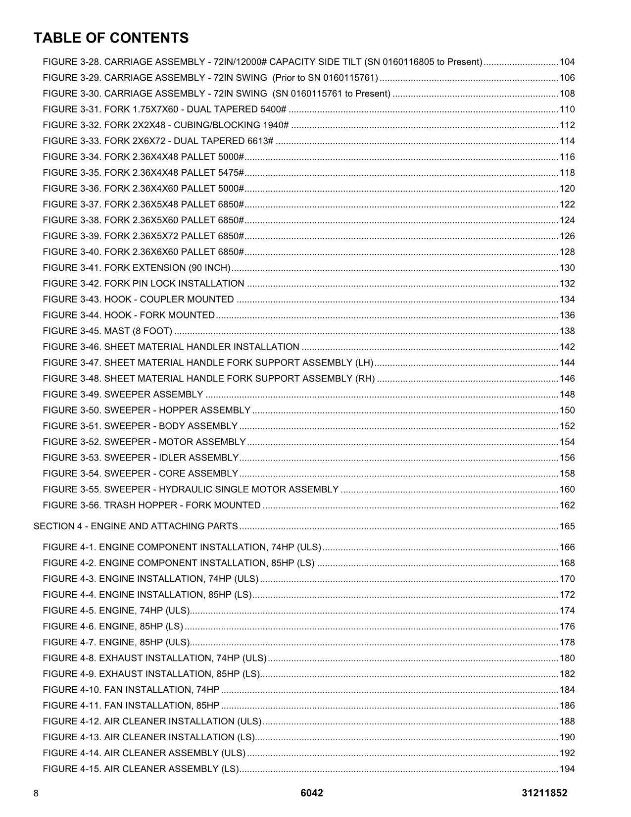 SKYTRAK 6042 Telehandler Parts Catalog Manual 31211852