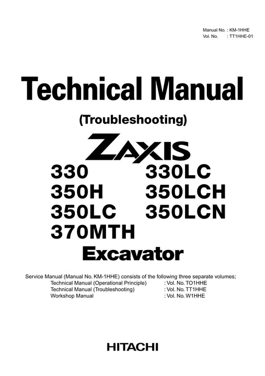 Hitachi ZX330 ZX330LC ZX350H ZX350LCH Excavator Troubleshooting Service Manual