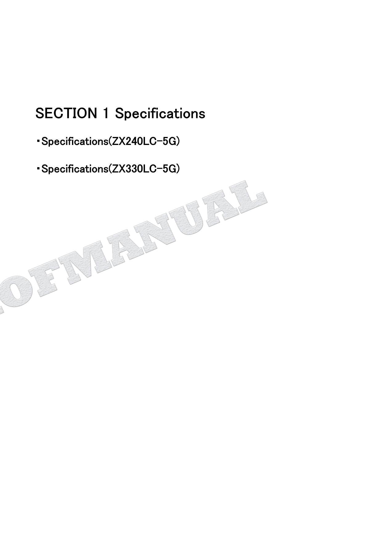 HITACHI ZX240LC-5 330LC-5G Excavator Material Handling Service Manual