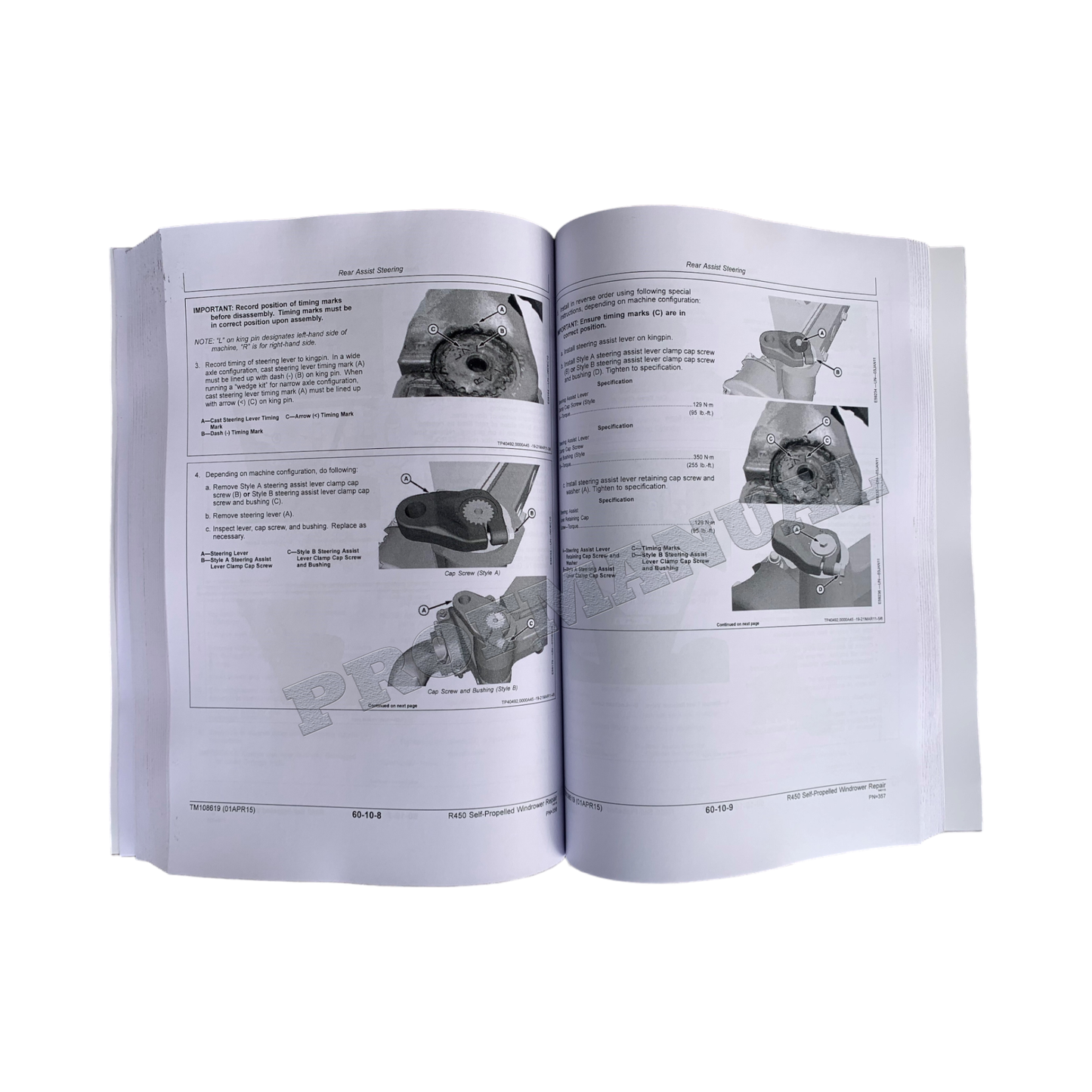 JOHN DEERE R450 WINDROWER REPARATUR-SERVICEHANDBUCH