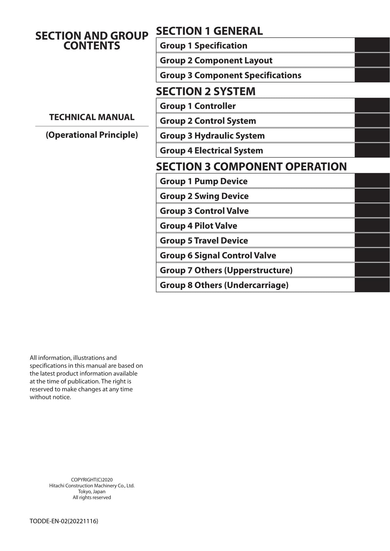 Hitachi ZX330-5G ZX330LC-5G ZX350H-5G Excavator Operat Principle Service manual