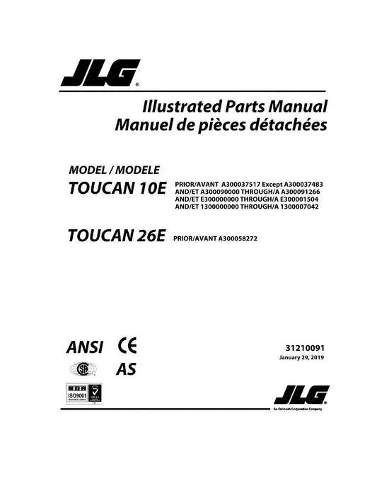 TOUCAN 10E 26E Vertical Lift Parts Catalog Manual 31210091 Multi language