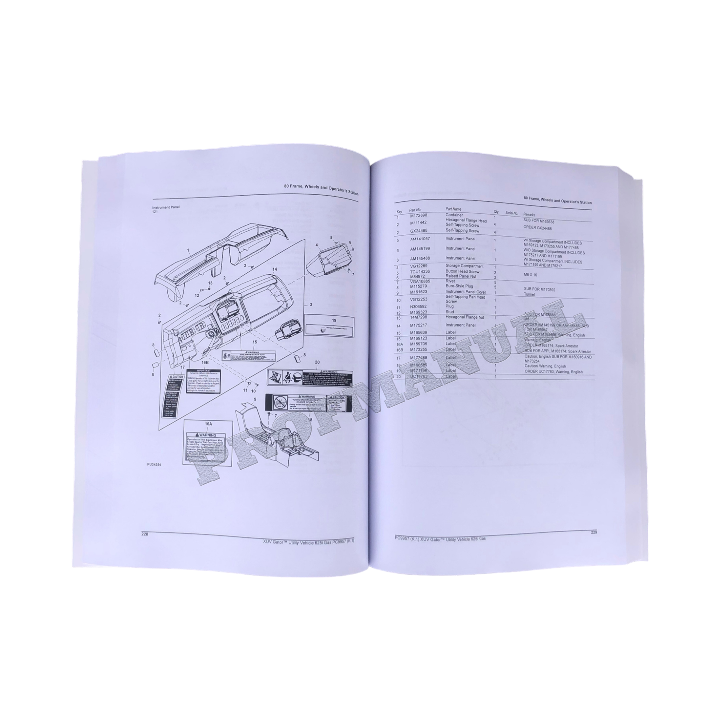 JOHN DEERE XUV 625I GATOR – ERSATZTEILKATALOG-HANDBUCH FÜR NUTZFAHRZEUGE + !BONUS!